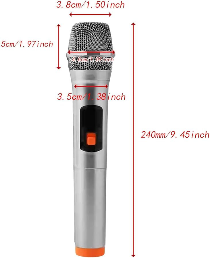 Kids Journalist Costume Prop Microphone Silver Orange Pretend Play Activity - Image 3